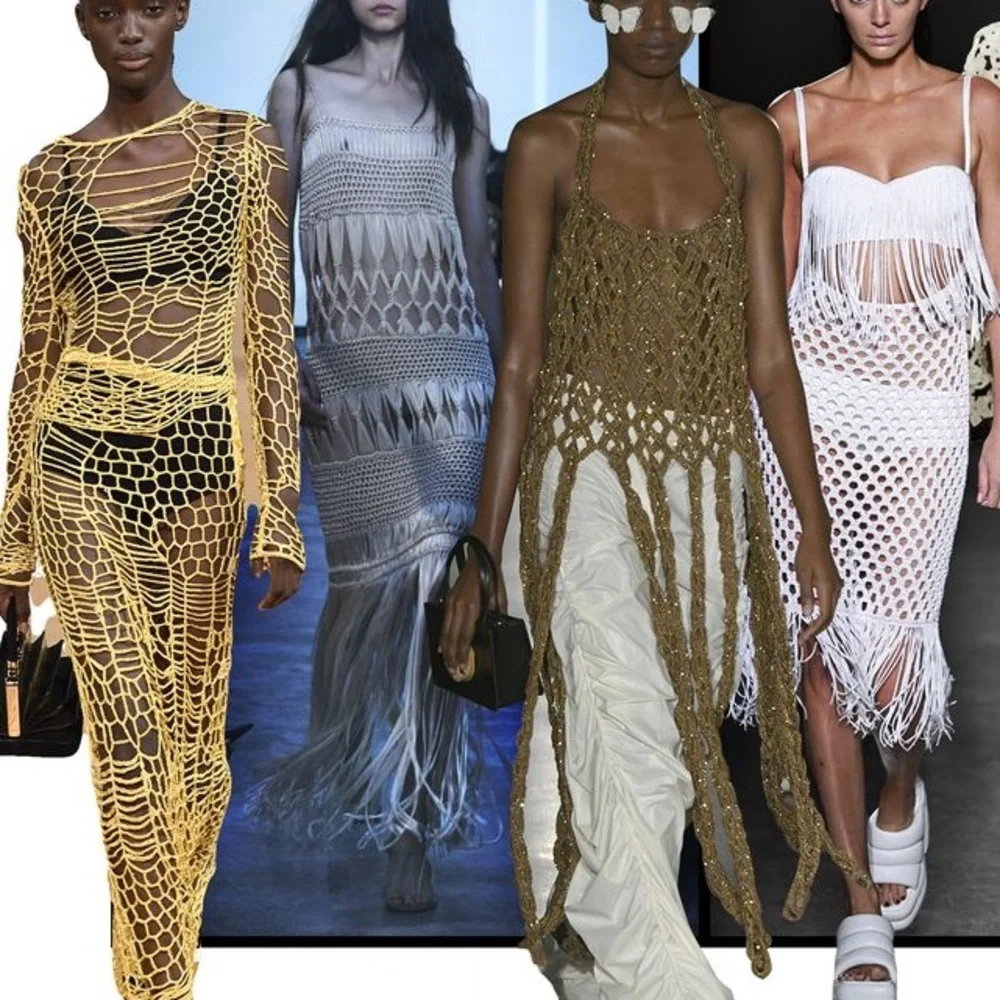 Macramé or crochet fringe Festival skirt or belt